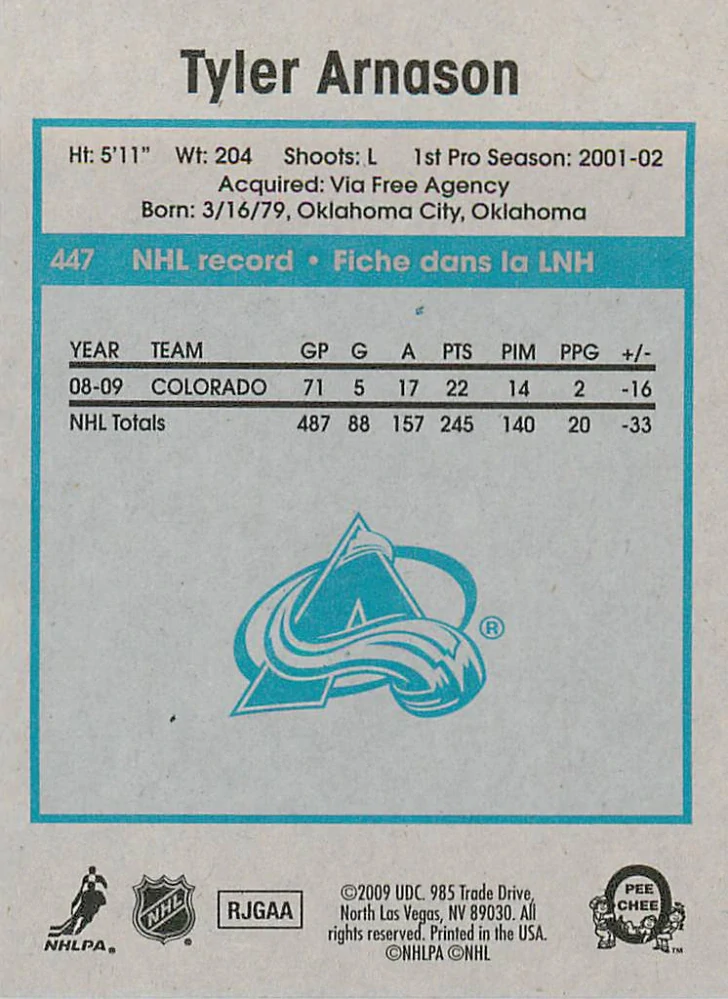 2009-10 UD O-Pee-Chee - Tyler Arnason - Retro #447
