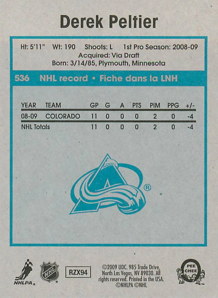2009-10 UD O-Pee-Chee - Derek Peltier - Retro #536