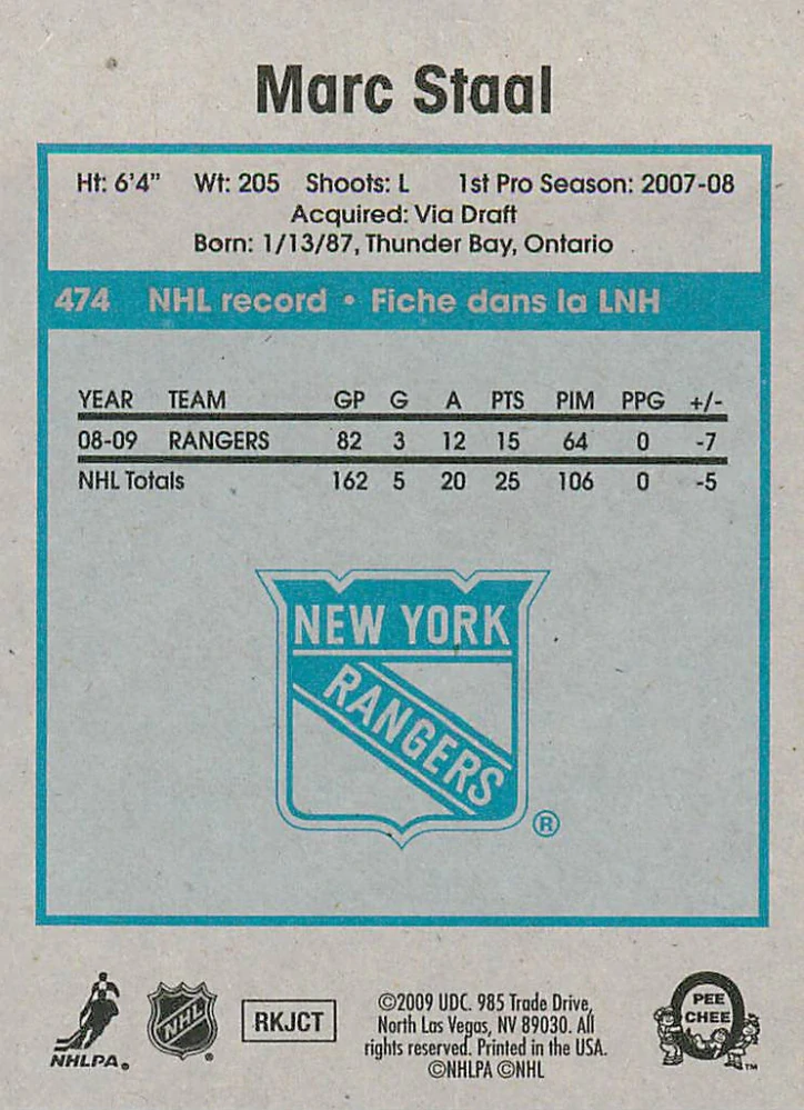 2009-10 UD O-Pee-Chee - Marc Staal - Retro #474