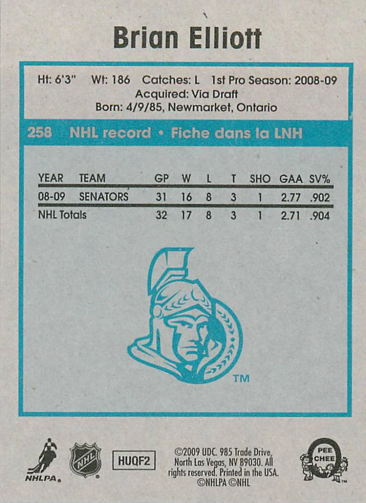 2009-10 UD O-Pee-Chee - Brian Elliot - Retro #258
