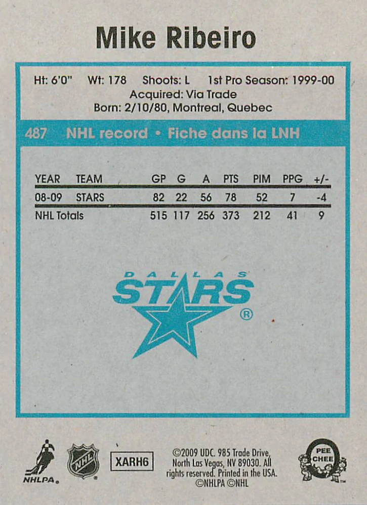 2009-10 UD O-Pee-Chee - Mike Ribeiro - Retro #487