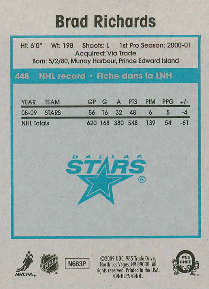 2009-10 UD O-Pee-Chee - Brad Richards - Retro #448
