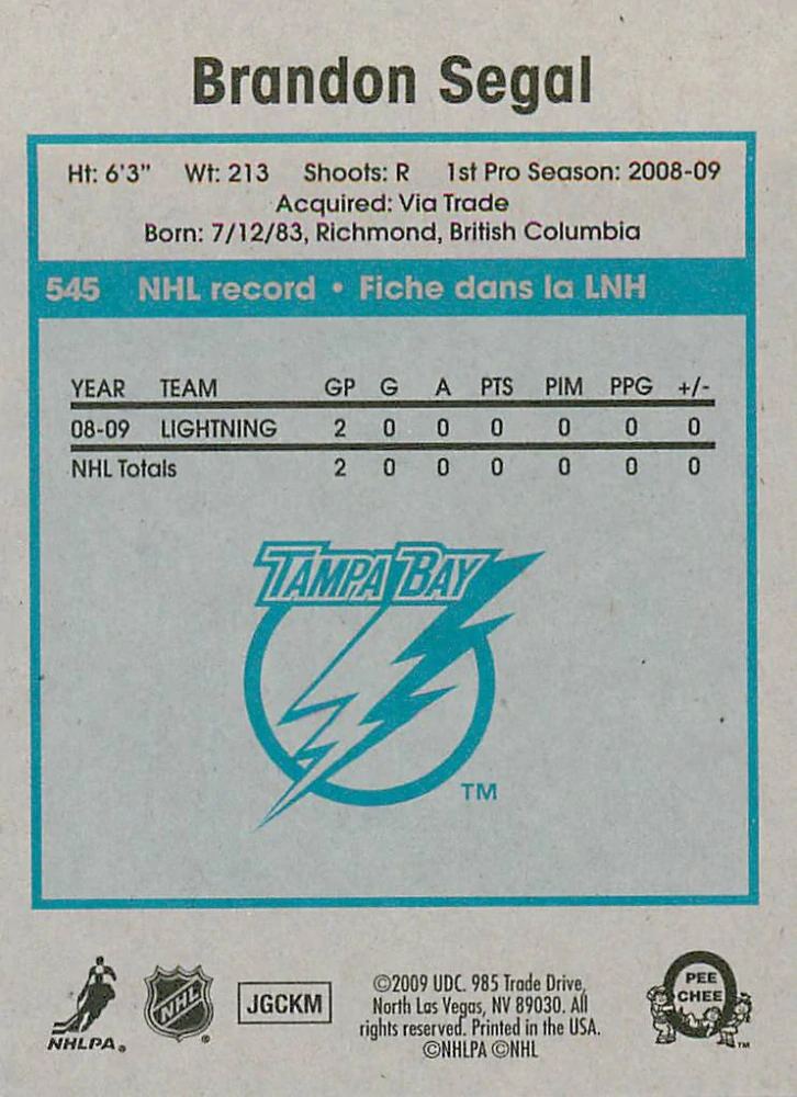 2009-10 UD O-Pee-Chee - Brandon Segal - Retro #545