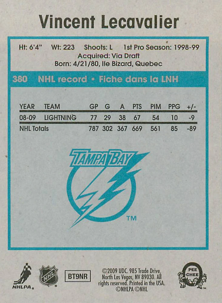2009-10 UD O-Pee-Chee - Vincent Lecavalier - Retro #380