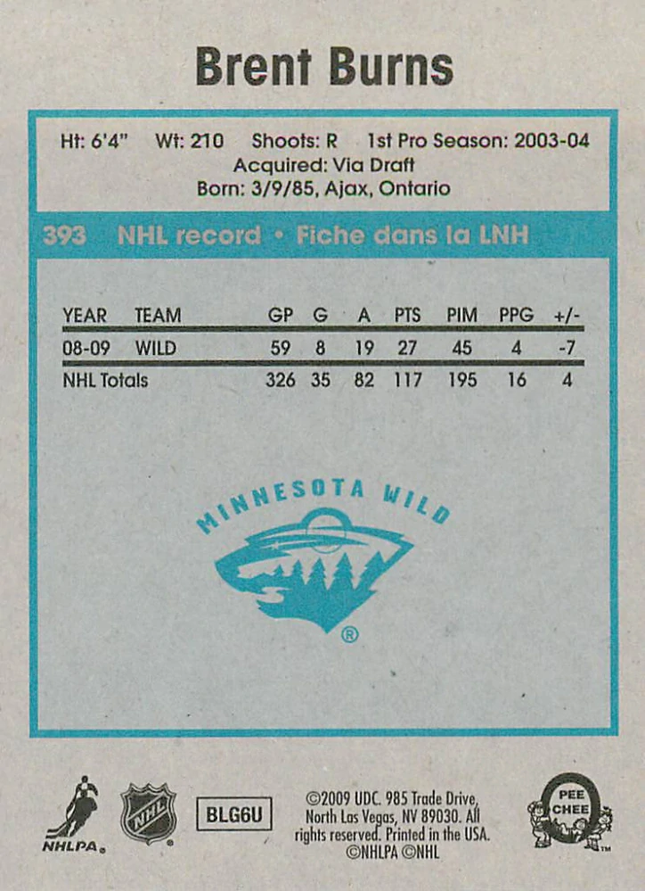 2009-10 UD O-Pee-Chee - Brent Burns - Retro #393