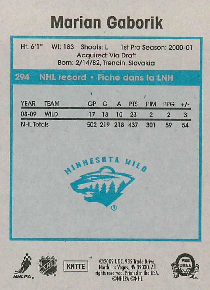 2009-10 UD O-Pee-Chee - Marián Gáborík - Retro #294