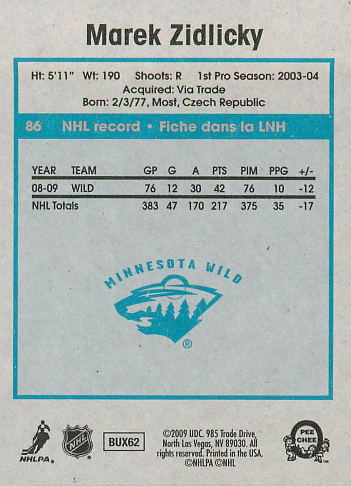 2009-10 UD O-Pee-Chee - Marek Židlický - Retro #86
