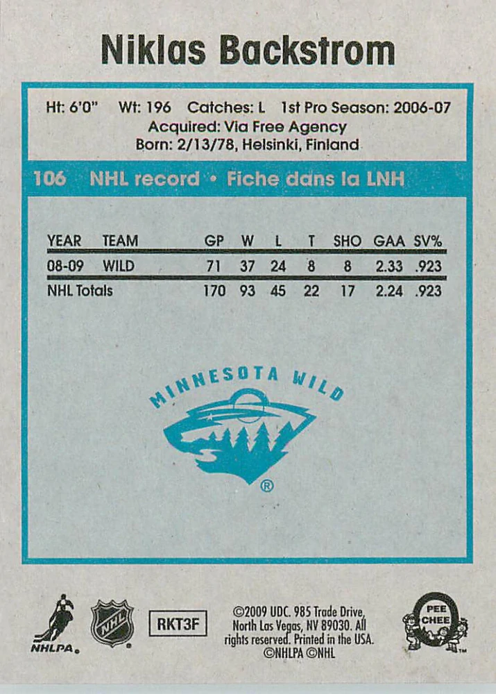 2009-10 UD O-Pee-Chee - Niklas Backstrom - Retro #106