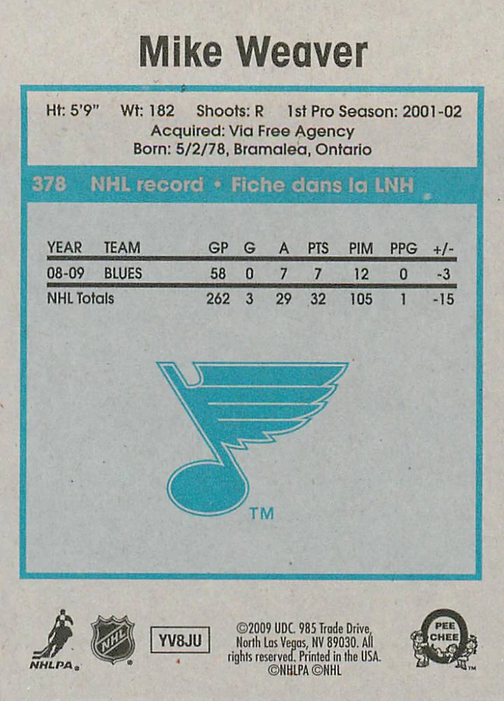 2009-10 UD O-Pee-Chee - Mike Weaver - Retro #378