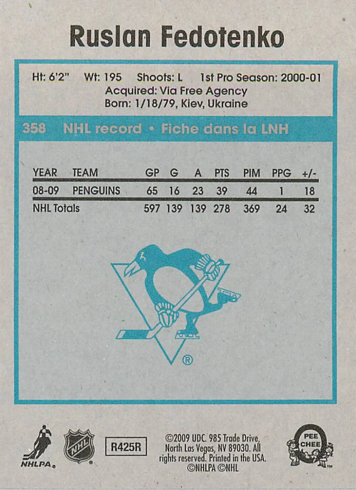 2009-10 UD O-Pee-Chee - Ruslan Fedotenko - Retro #358
