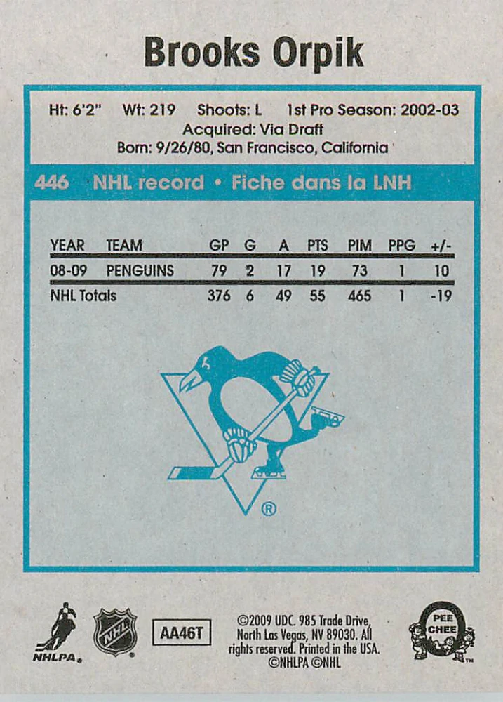 2009-10 UD O-Pee-Chee - Brooks Orpik - Retro #446