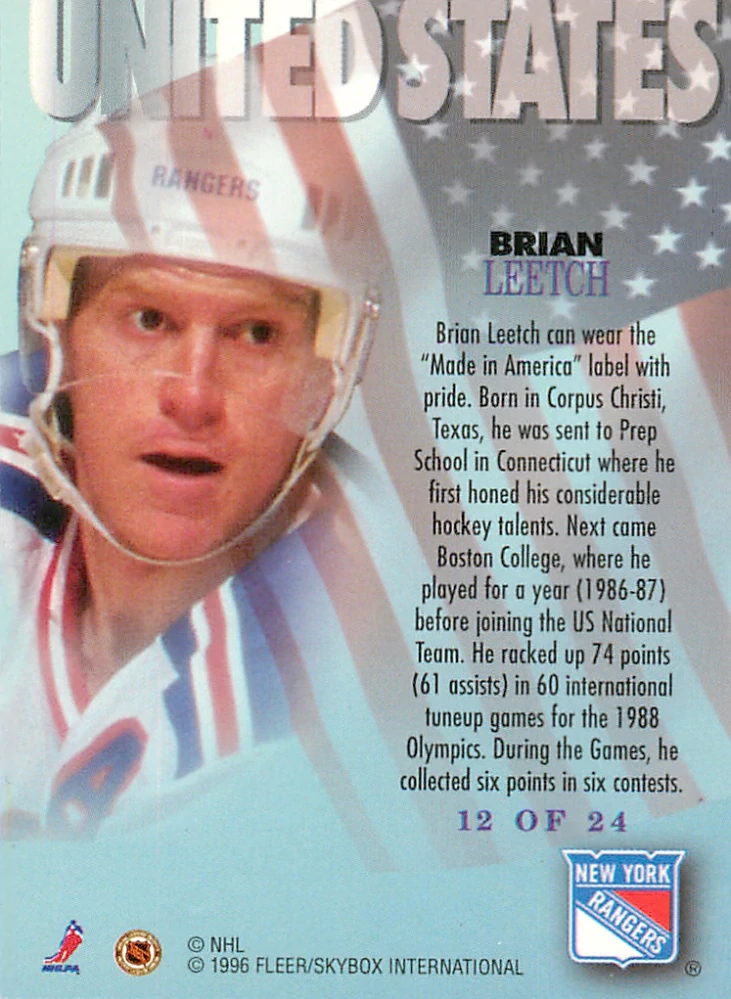 1995-96 Fleer Metal - Brian Leetch - International Steel #12