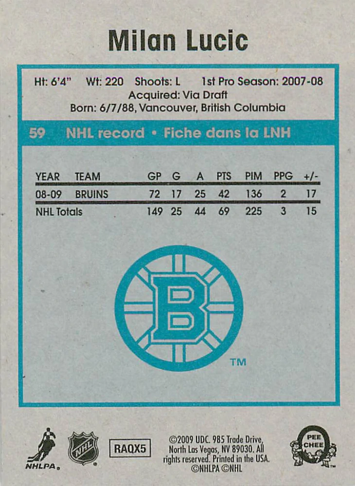 2009-10 UD O-Pee-Chee - Milan Lucic - Retro #59