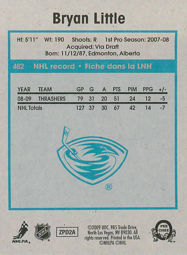 2009-10 UD O-Pee-Chee - Bryan Little - Retro #482