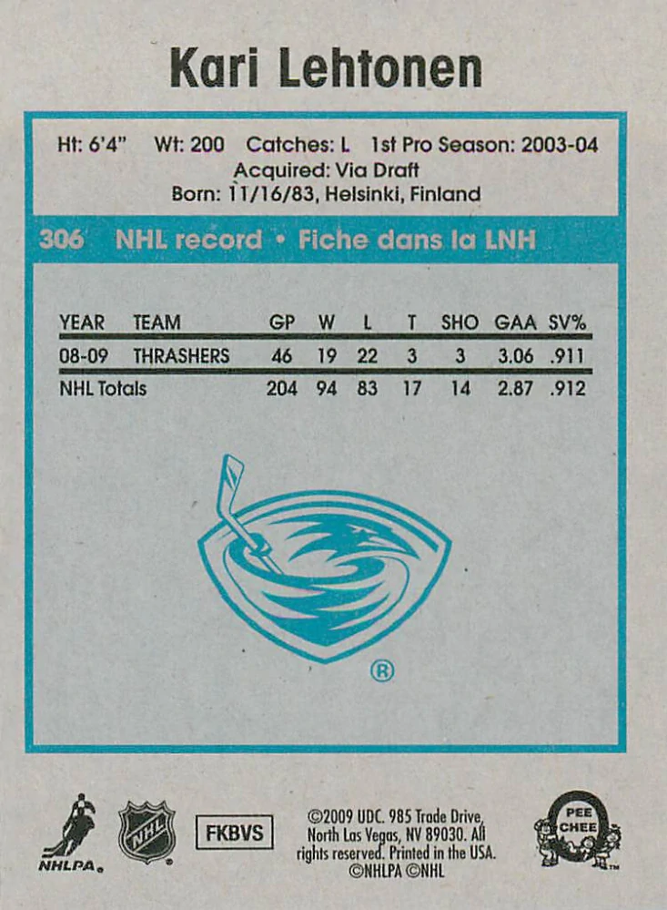 2009-10 UD O-Pee-Chee - Kari Lehtonen - Retro #306