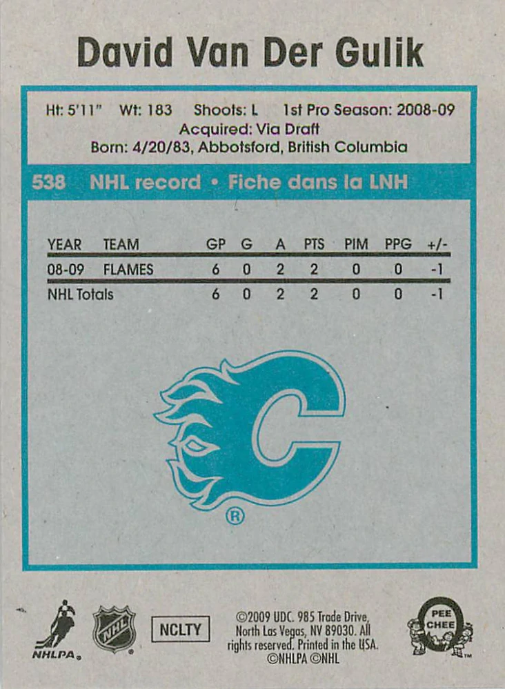 2009-10 UD O-Pee-Chee - David Van Der Gulik - Retro #538