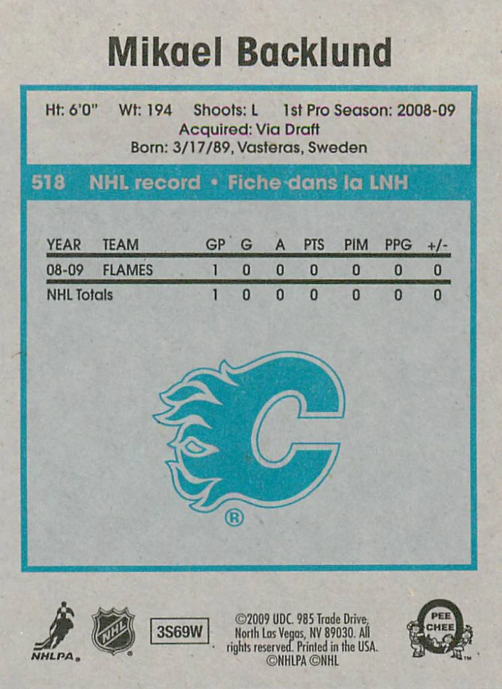 2009-10 UD O-Pee-Chee - Mikael Backlund - Retro #518