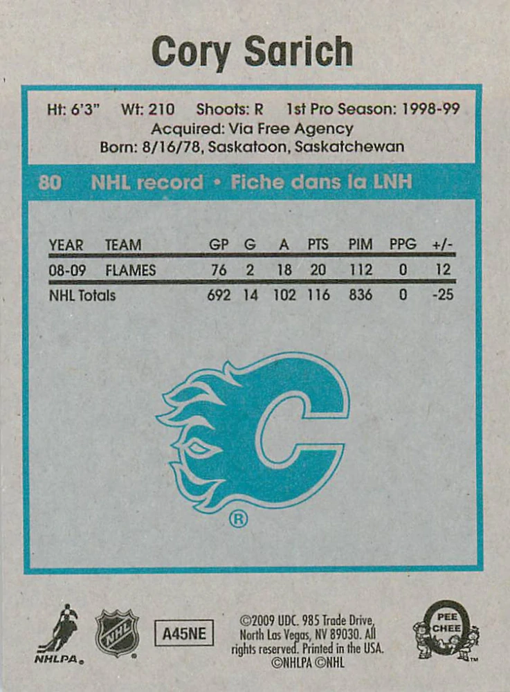 2009-10 UD O-Pee-Chee - Cory Sarich - Retro #80
