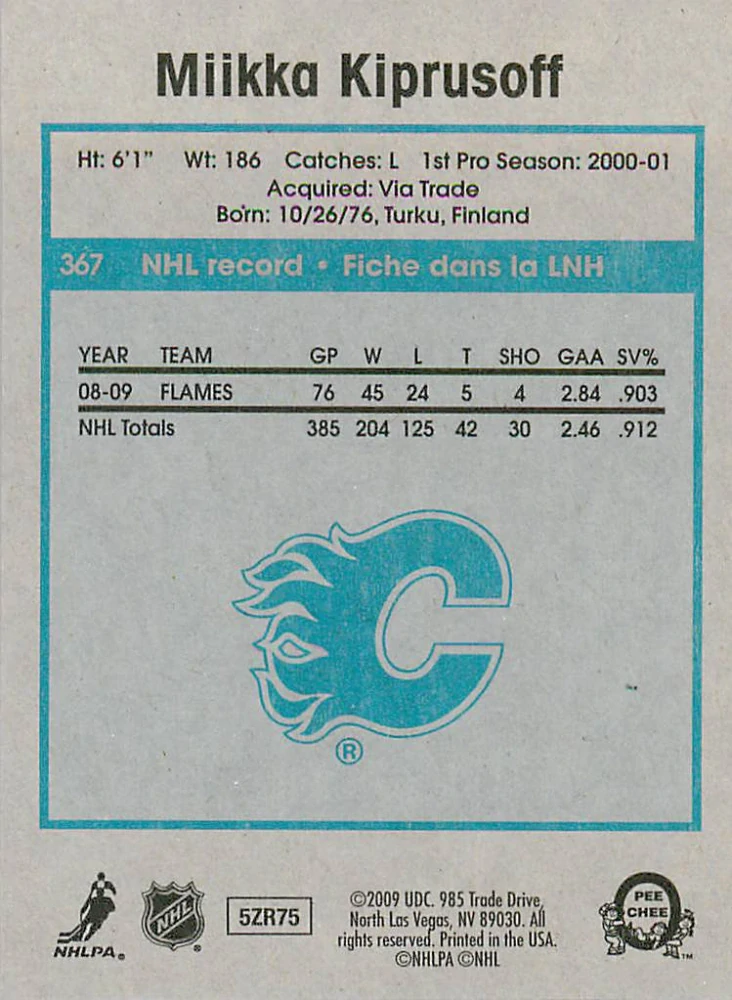 2009-10 UD O-Pee-Chee - Miikka Kiprusoff - Retro #367