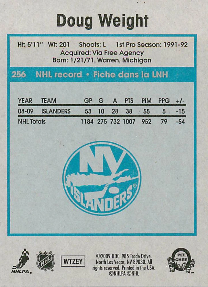 2009-10 UD O-Pee-Chee - Doug Weight - Retro #256