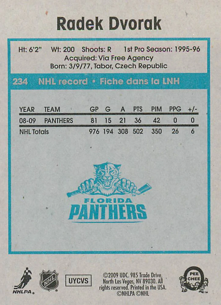2009-10 UD O-Pee-Chee - Radek Dvořák - Retro #234