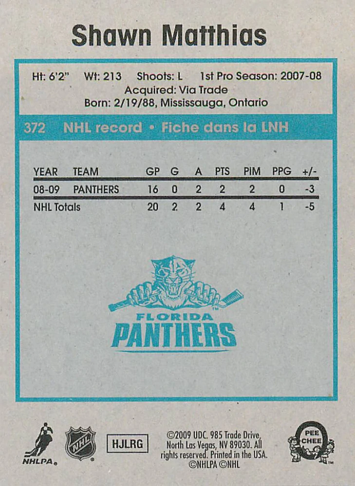 2009-10 UD O-Pee-Chee - Shawn Matthias - Retro #372