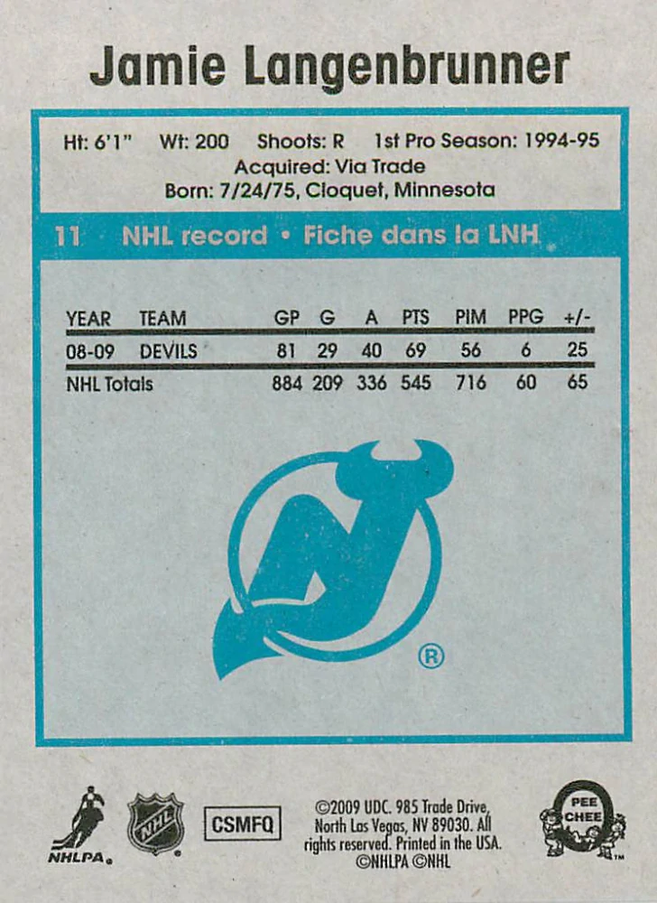 2009-10 UD O-Pee-Chee - Jamie Langenbrunner - Retro #11