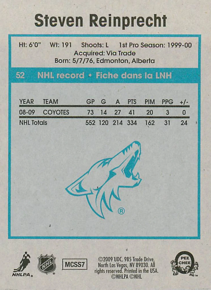 2009-10 UD O-Pee-Chee - Steven Reinprech - Retro #52
