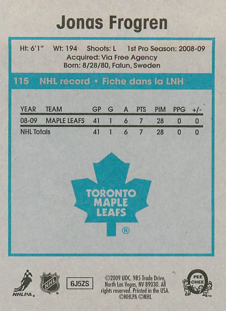 2009-10 UD O-Pee-Chee - Jonas Frogren - Retro #115