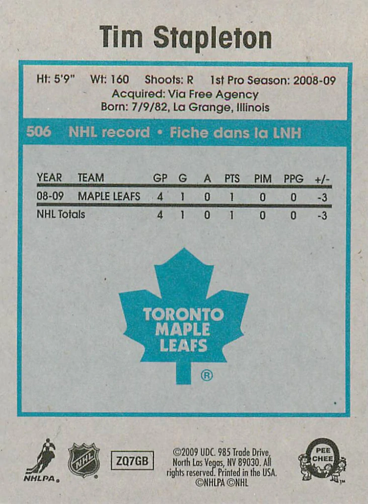 2009-10 UD O-Pee-Chee - Tim Stapleton - Retro #506