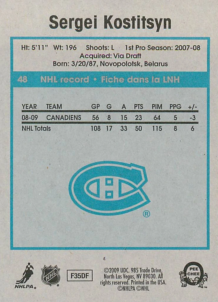 2009-10 UD O-Pee-Chee - Sergei Kostitsyn - Retro #48