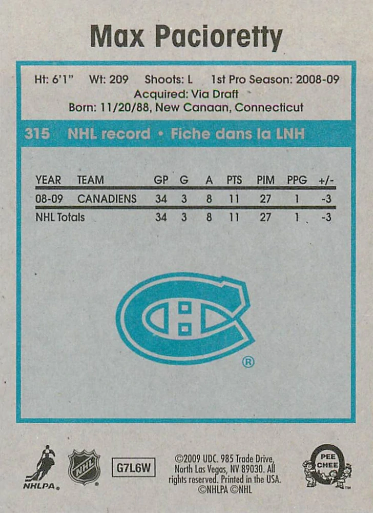 2009-10 UD O-Pee-Chee - Max Pacioretty - Retro #315