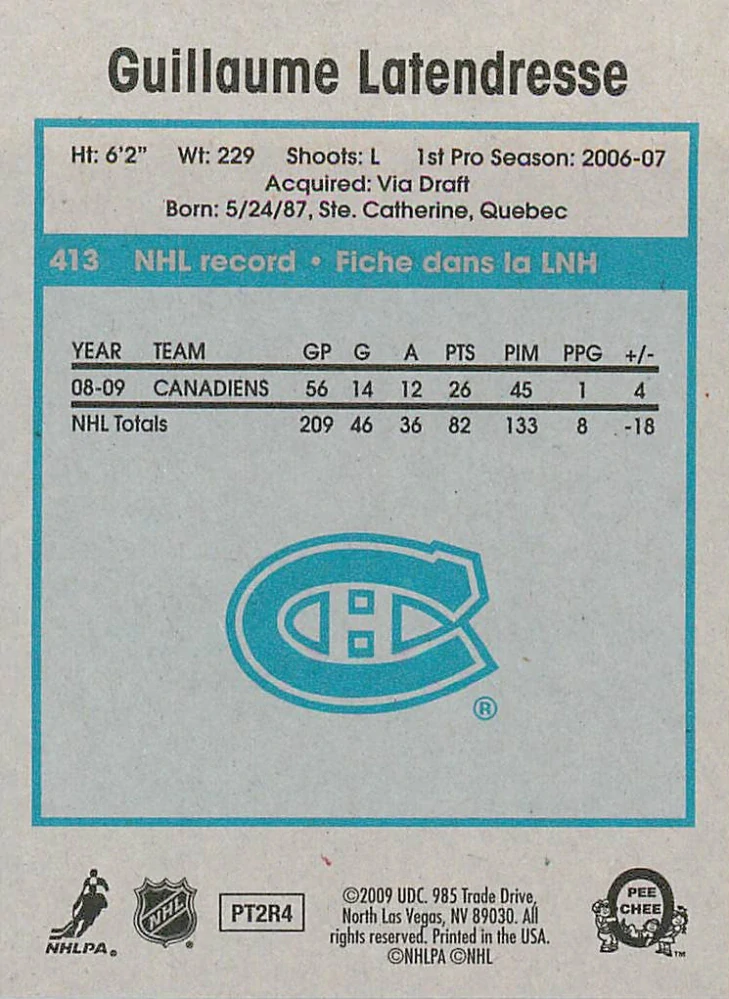 2009-10 UD O-Pee-Chee - Guillaume Latendresse - Retro #413