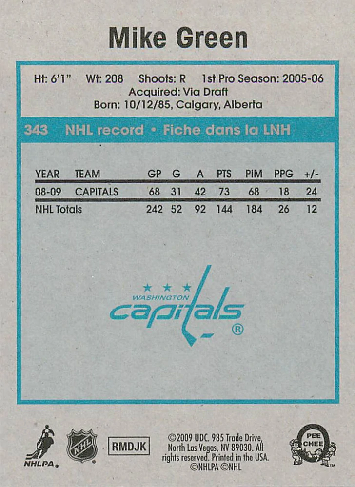 2009-10 UD O-Pee-Chee - Mike Green - Retro #343