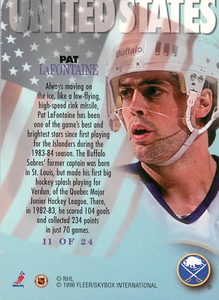 1995-96 Fleer Metal - Pat LaFontaine - International Steel #11