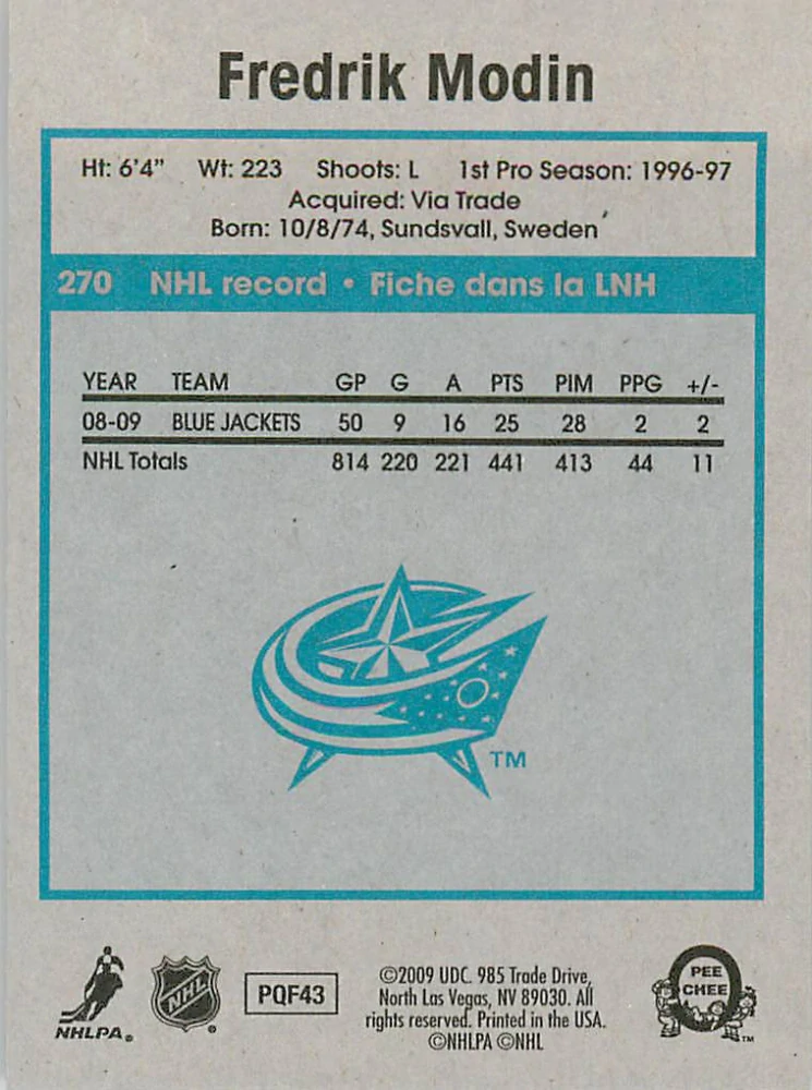 2009-10 UD O-Pee-Chee - Fredrik Modin - Retro #270