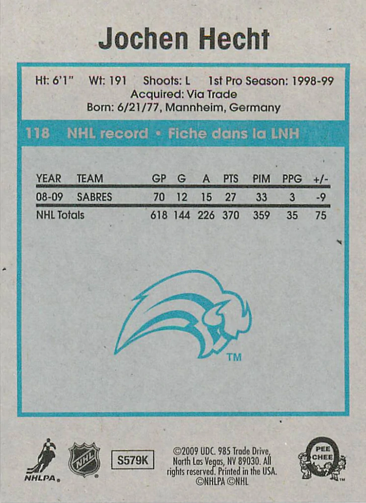 2009-10 UD O-Pee-Chee - Jochen Hecht - Retro #118
