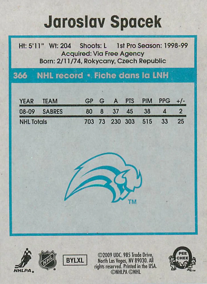 2009-10 UD O-Pee-Chee - Jaroslav Špaček - Retro #366