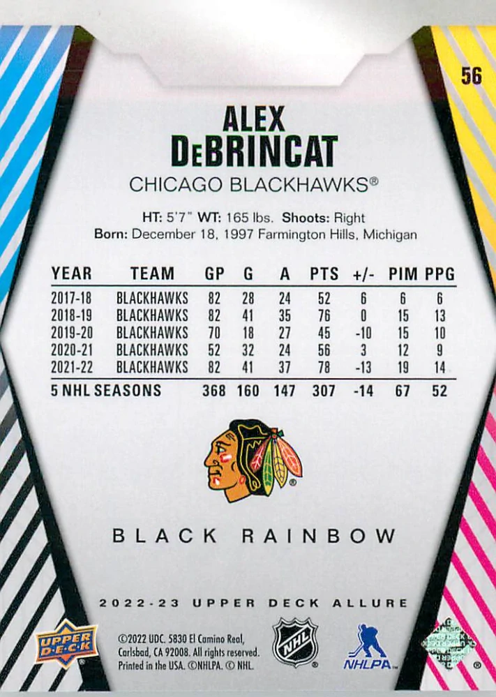 2022-23 UD Allure - Alex Debrincat - Black Rainbow #56