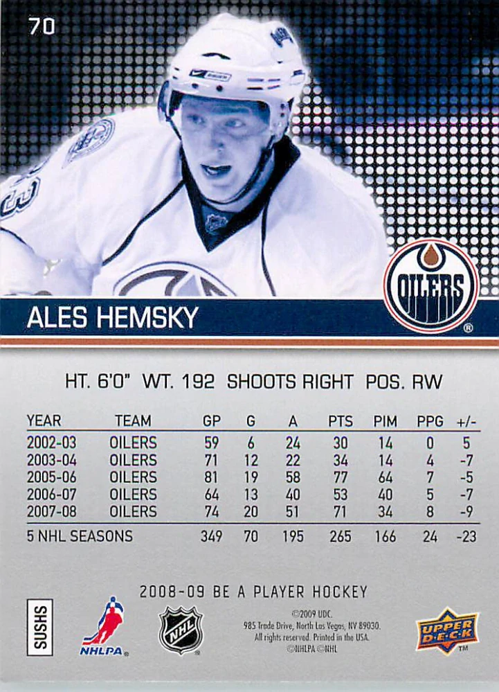 2008-09 UD Be A Player - Aleš Hemský #70