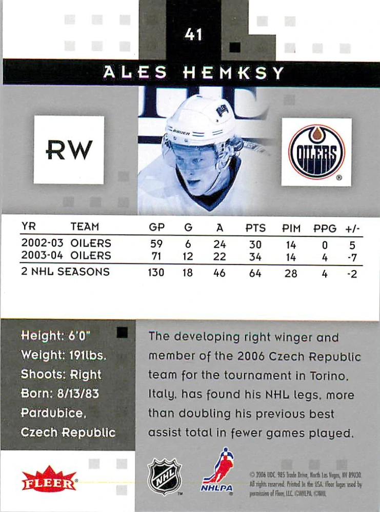 2005-06 Fleer Hot Prospects - Aleš Hemský #41