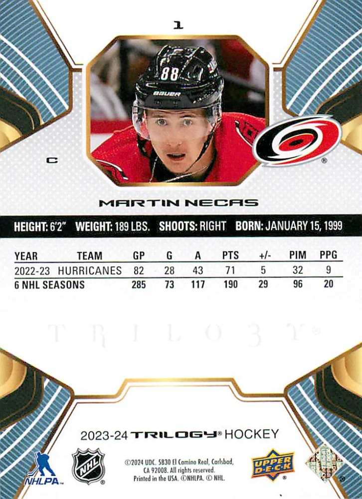 2023-24 UD Trilogy - Martin Nečas #1