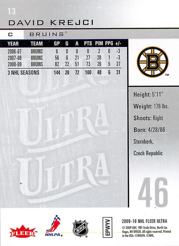 2009-10 Fleer Ultra - David Krejčí #13