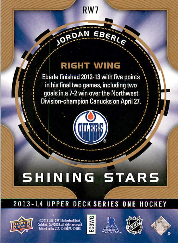 2013-14 UD Series 1 - Jordan Eberle - Shining Stars Right Wing #RW7