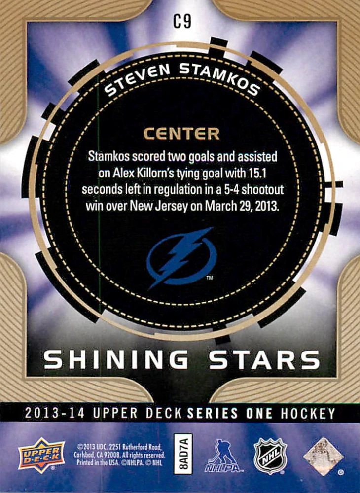 2013-14 UD Series 1 - Steven Stamkos - Shining Stars Center #C9
