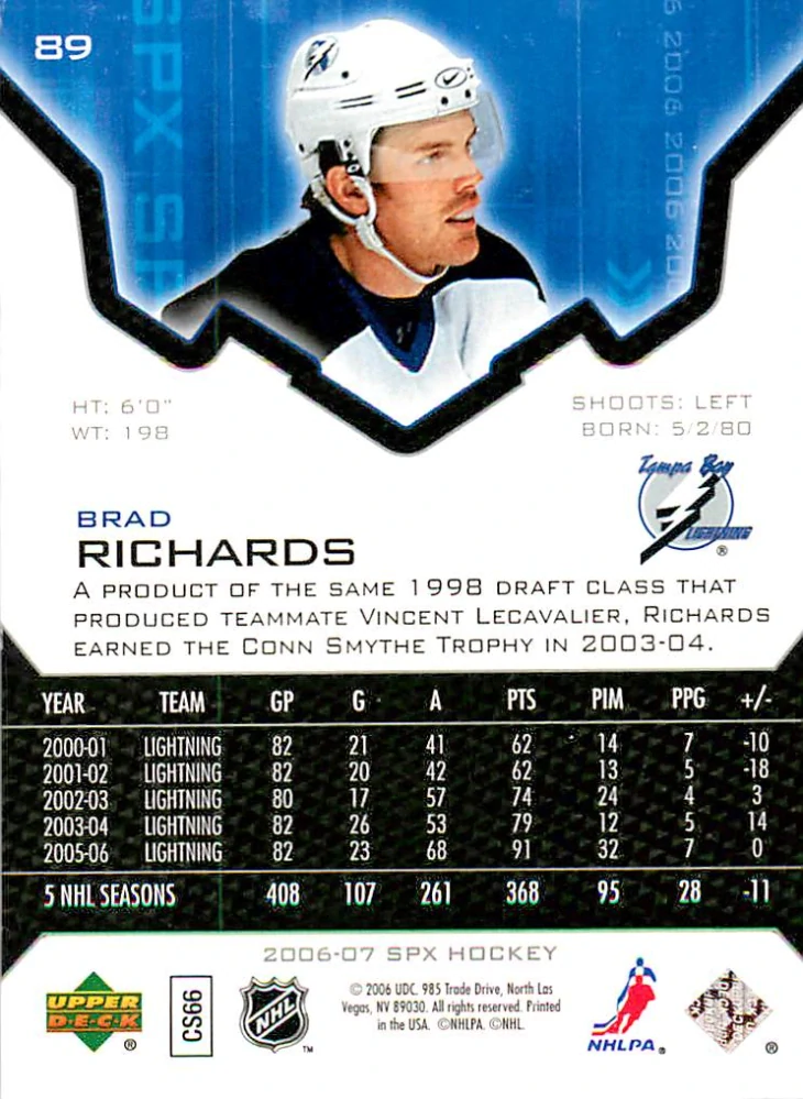 2006-07 UD SPX - Brad Richards #89