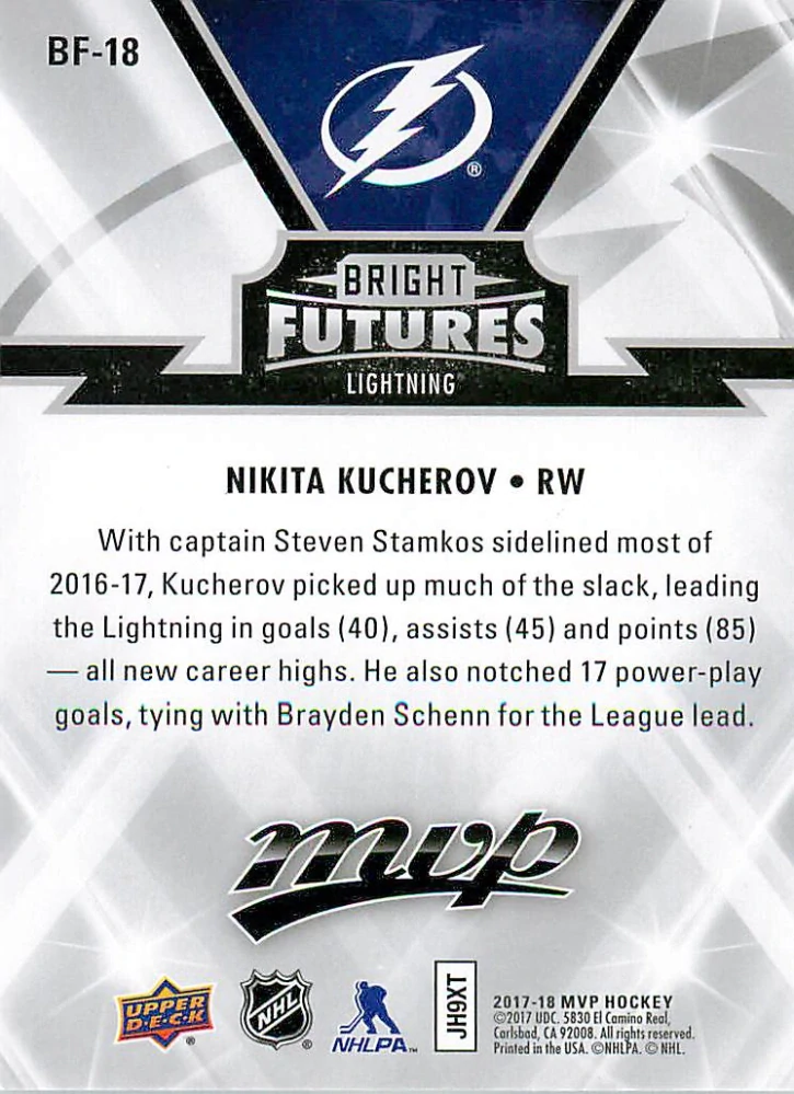2018-19 UD MVP - Nikita Kucherov - Bright Futures #BF-18