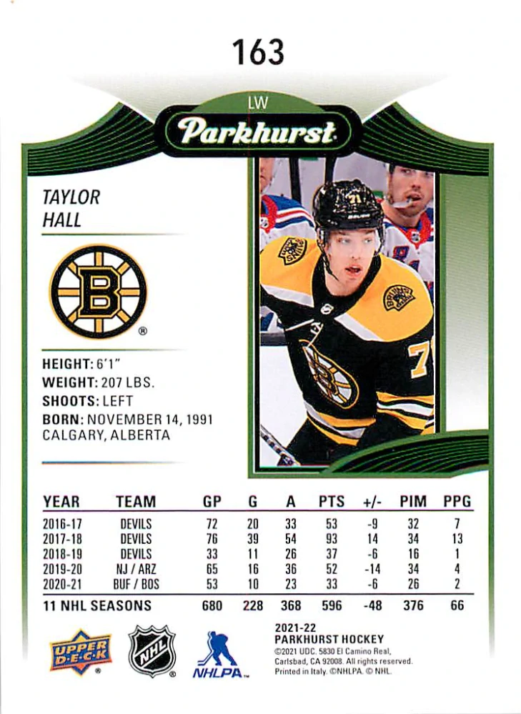 2021-22 UD Parkhurst - Taylor Hall - Retail Silver #163