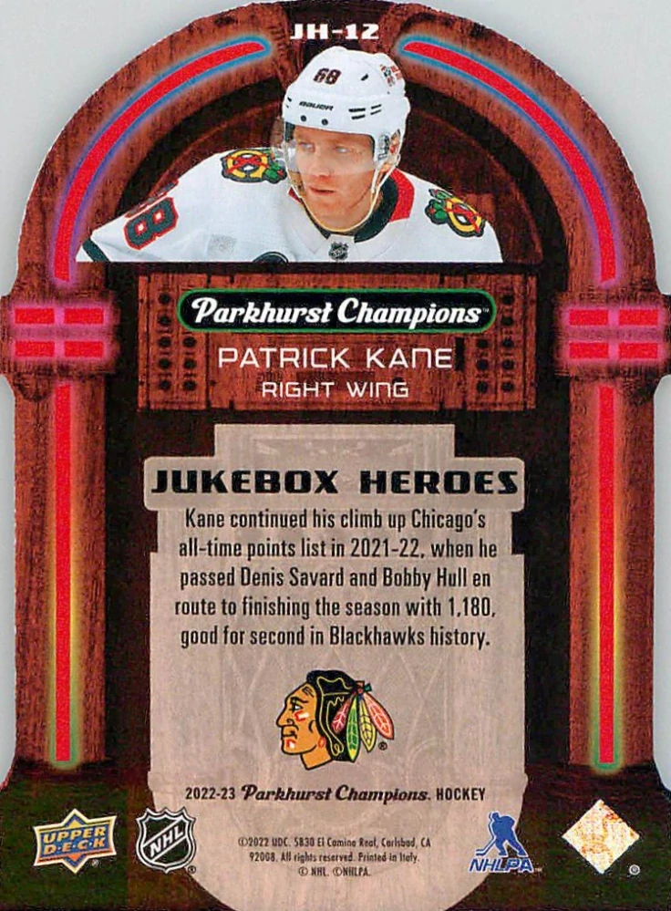 2022-23 UD Parkhurst Champions - Patrick Kane - Jukebox Heroes #JH-12