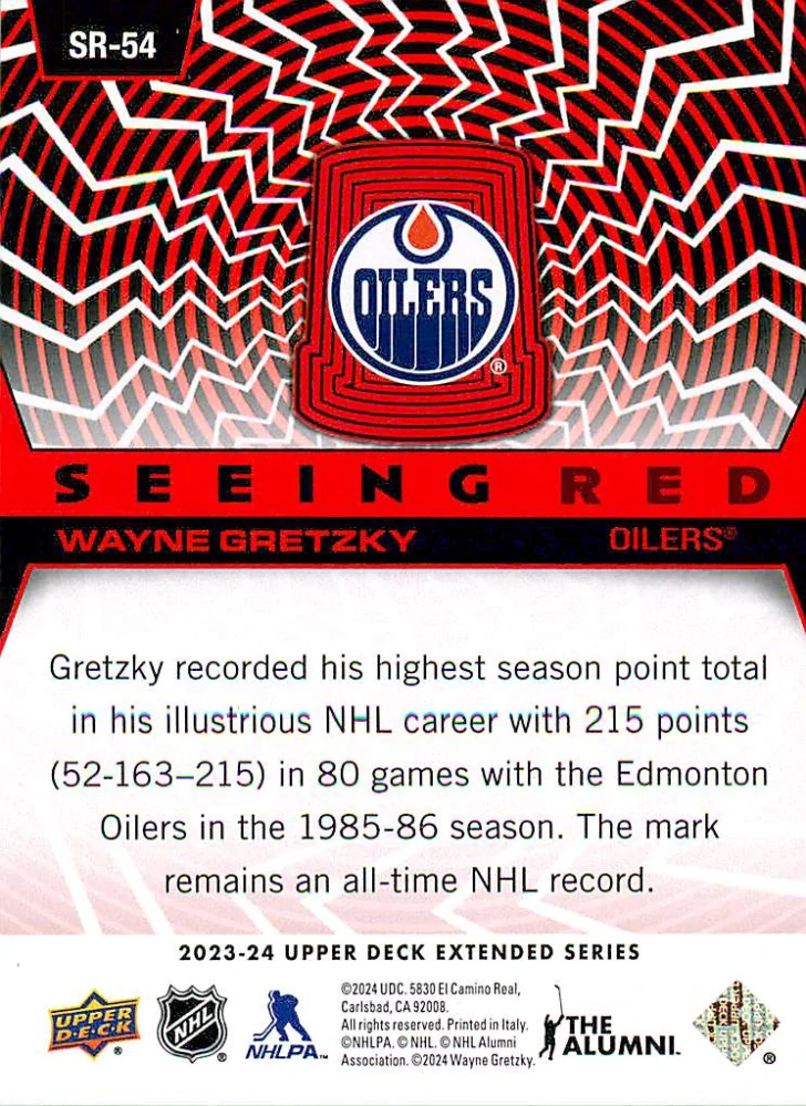 2023-24 UD Extended Series - Wayne Gretzky - Seeing Red #SR-54